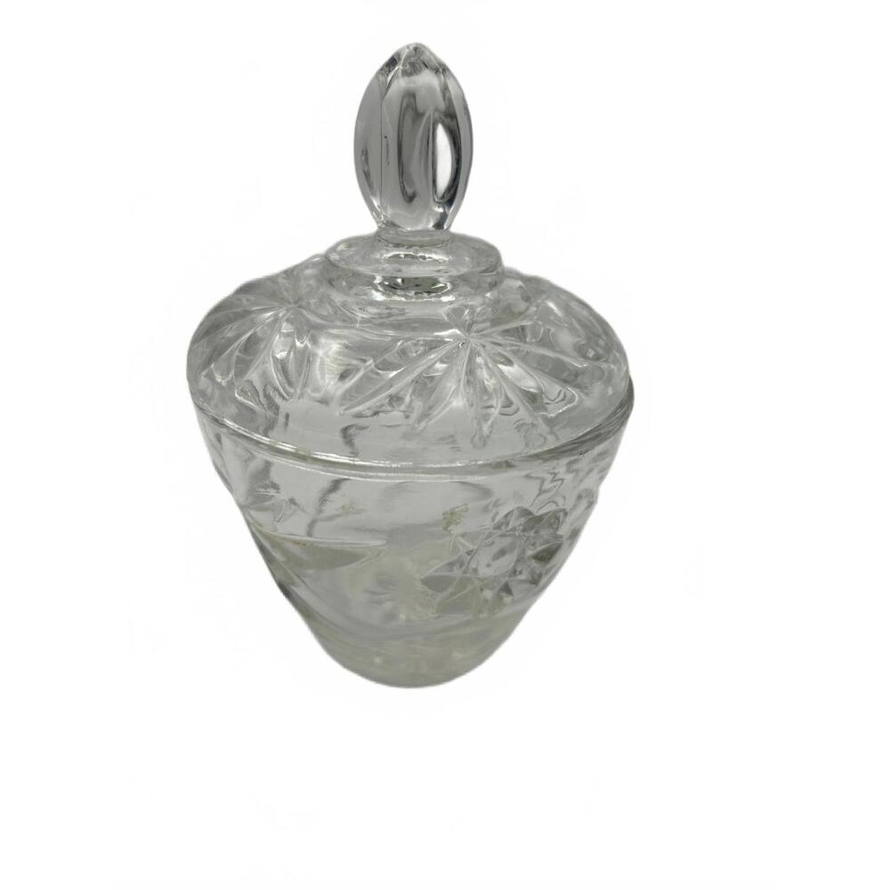 Anchor Hocking Early American Prescut(EAPC) Star of David clear glass sugar bowl